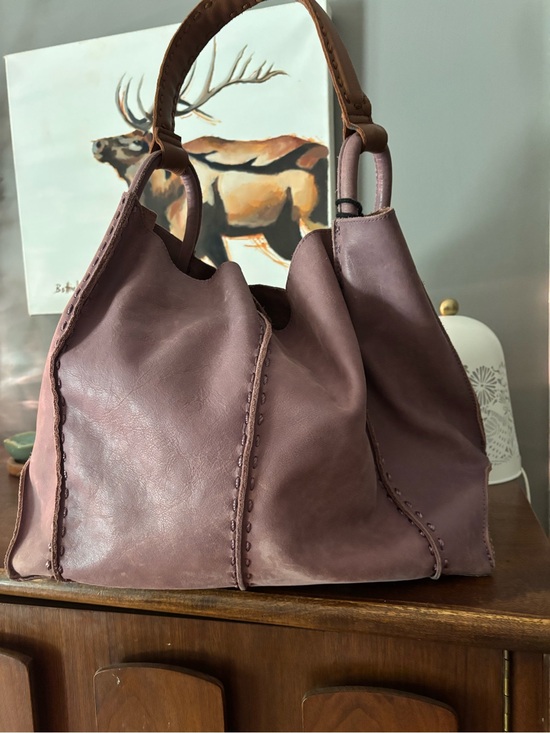 The Sak Handbags - The Sak Los Feliz Leather Large Tote Slouchy Shoulder Bag Purple / Dusty Mauve